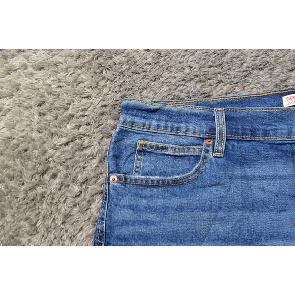 Signature Levi's Blue Bermuda Shorts Plus Size 18 Zip High Rise Heritage Denim - Picture 3 of 8